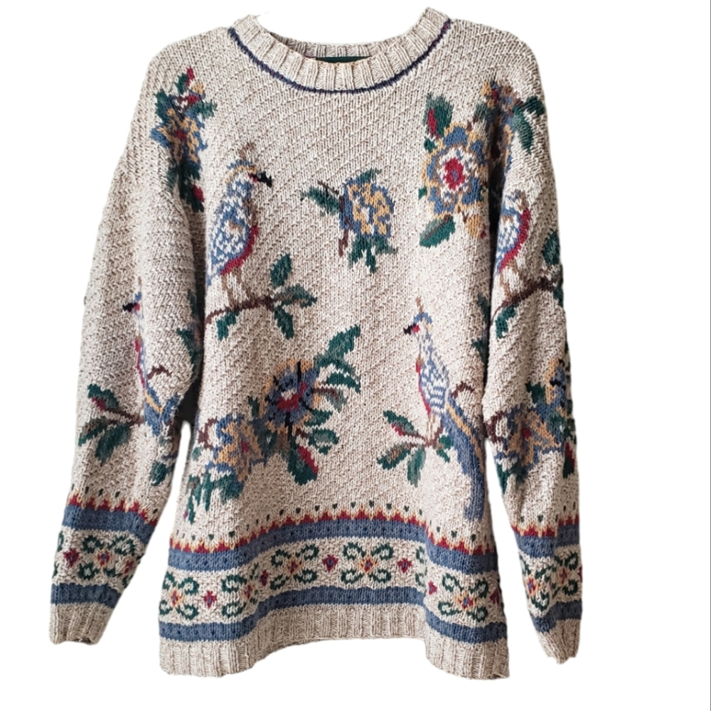 Vintage Bushwacker Floral Knit Sweater